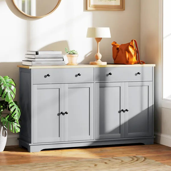 HOMCOM Modern Sideboard, Buffet Cabinet with Storage Drawers, Adjustable Shelves for Living Room, Dining Room, Entryway, Gray - product image 10
