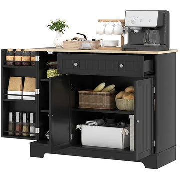 HOMCOM Modern Sideboard Cabinet, 41" Kitchen Buffet Cabinet with Drawer, Adjustable Shelf, 3 Doors for Dining Room, Black - product image 1