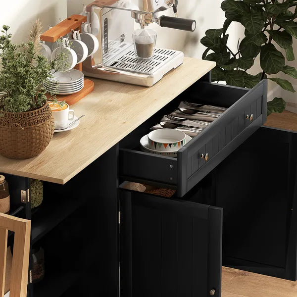 HOMCOM Modern Sideboard Cabinet, 41" Kitchen Buffet Cabinet with Drawer, Adjustable Shelf, 3 Doors for Dining Room, Black - product image 9