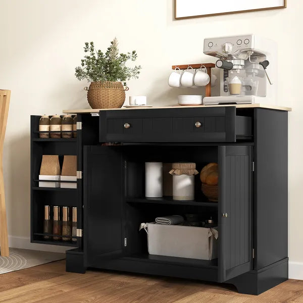 HOMCOM Modern Sideboard Cabinet, 41" Kitchen Buffet Cabinet with Drawer, Adjustable Shelf, 3 Doors for Dining Room, Black - product image 8