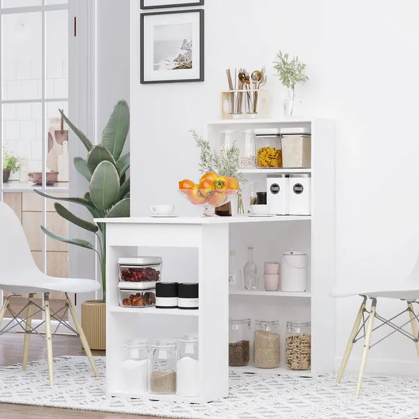 Modern Small Computer Desk with 6-Tier Storage Shelves Combo, Multipurpose Industrial Wood Desk Workstation for Home Office, White - product image 9