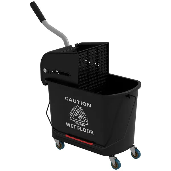 HOMCOM Mop Bucket with Wringer on Wheels 21 Quart Floor Cleaning Black Separate Dirty Clean Water System - product image 11