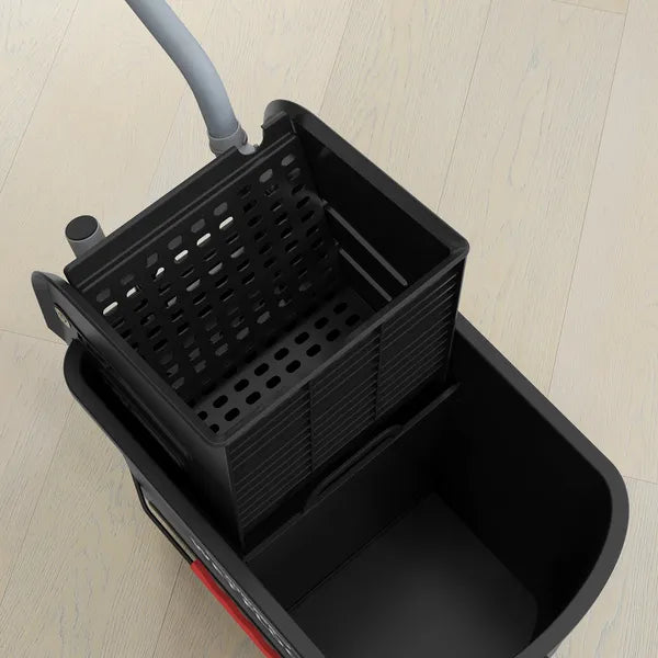 HOMCOM Mop Bucket with Wringer on Wheels 21 Quart Floor Cleaning Black Separate Dirty Clean Water System - product image 9