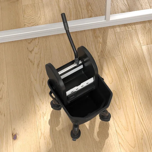 Mop Bucket with Wringer on Wheels for Floor Cleaning, 27.5 Quart Down Press Wringer with Handle and Mop, Black - product image 8