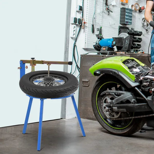 Motorcycle Tire Changing Stand for 16 to 24 Inch Tires, Adjustable, Blue - product image 2