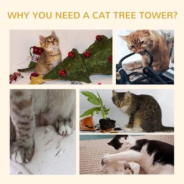 Natural Floor-to-Ceiling Cat Tree, Sisal-Covered Scratching Posts, Light Brown - product image 7