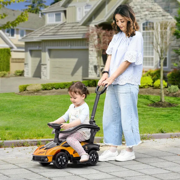 Licensed Lamborghini 2 in 1 Toddler Ride On Push Car with Horn and Storage, Orange - product image 2
