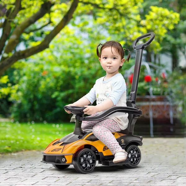 Licensed Lamborghini 2 in 1 Toddler Ride On Push Car with Horn and Storage, Orange - product image 10