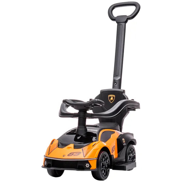 Licensed Lamborghini 2 in 1 Toddler Ride On Push Car with Horn and Storage, Orange - product image 11