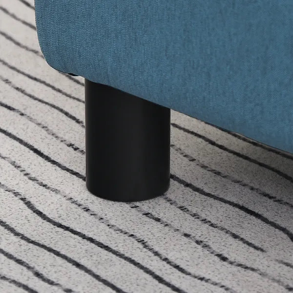 HOMCOM Ottoman Foot Rest Small Foot Stool Linen Fabric Cube for Living Room Blue - product image 8