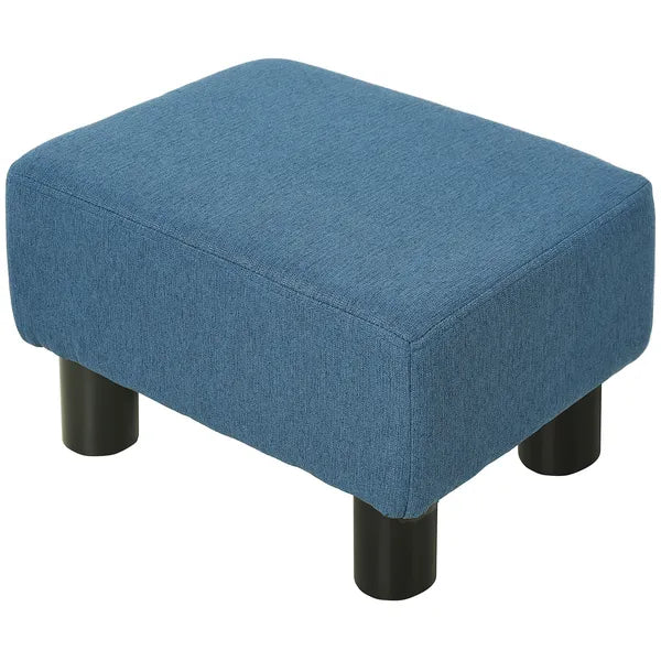 HOMCOM Ottoman Foot Rest Small Foot Stool Linen Fabric Cube for Living Room Blue - product image 11