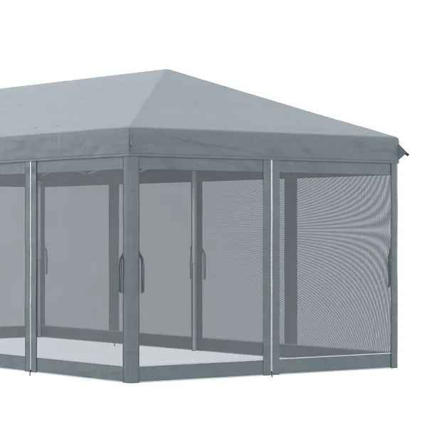 Outsunny Outdoor 10' x 20' Patio Gazebo Outdoor Pop-Up Canopy with Sidewalls, 6 Mesh Walls for Party, Events, Backyard, Lawn, Gray - product image 8