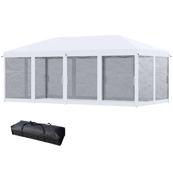 Outsunny Outdoor 10x20 Event Tent, Pop-Up Canopy with Sidewalls, Instant Sun Shelter, 6 Mesh Walls for Party, Events, Backyard, wedding - product image 11