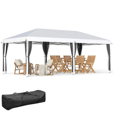 Outsunny Outdoor 10x20 Event Tent, Pop-Up Canopy with Sidewalls, Instant Sun Shelter, 6 Mesh Walls for Party, Events, Backyard, wedding - product image 1