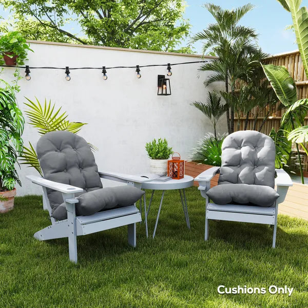 Outsunny Outdoor Adirondack Chair Cushions Set of 2, Tufted High Back Patio Chair Cushions, Adirondack Cushions with Ties - product image 10
