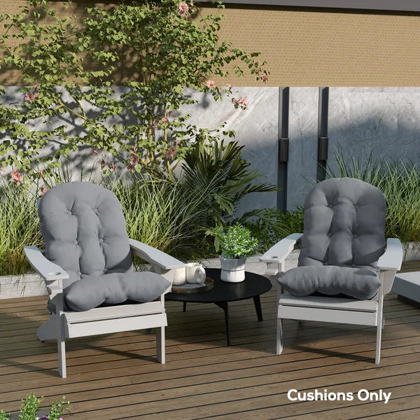 Outsunny Outdoor Adirondack Chair Cushions Set of 2, Tufted High Back Patio Chair Cushions, Adirondack Cushions with Ties - product image 8