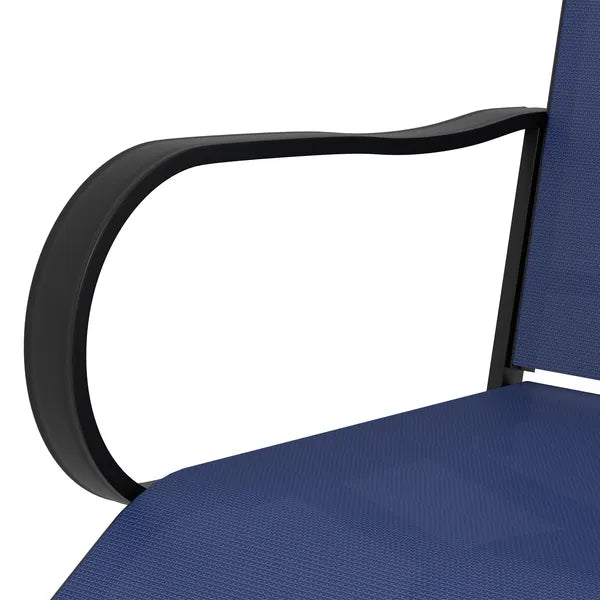 Outsunny Outdoor Bar Stools Set of 2 with 360 Swivel for Deck Parties Bar Height, Navy Blue - product image 9