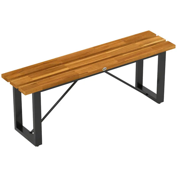 Outsunny Outdoor Bench, 2-Person Backless Garden Bench, Acacia Wood Patio Bench Loveseat with Slatted Seat for Porch, Park, Teak - product image 12