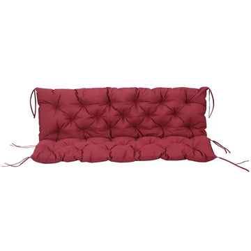 Outsunny Outdoor Bench Cushion Tufted 3-Seater for Swing Chair Patio Sofa Wine Red - product image 1