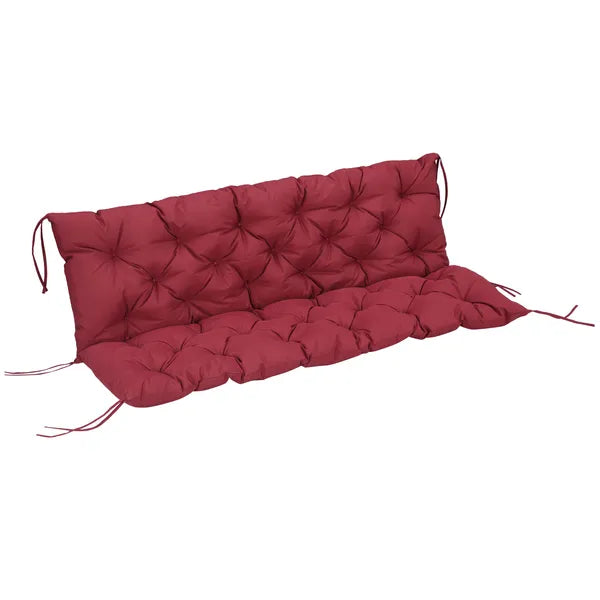 Outsunny Outdoor Bench Cushion Tufted 3-Seater for Swing Chair Patio Sofa Wine Red - product image 11
