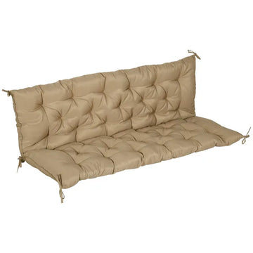 Outsunny Outdoor Bench Cushion Tufted 3-Seater Khaki for Swing Chair Patio Sofa - product image 1
