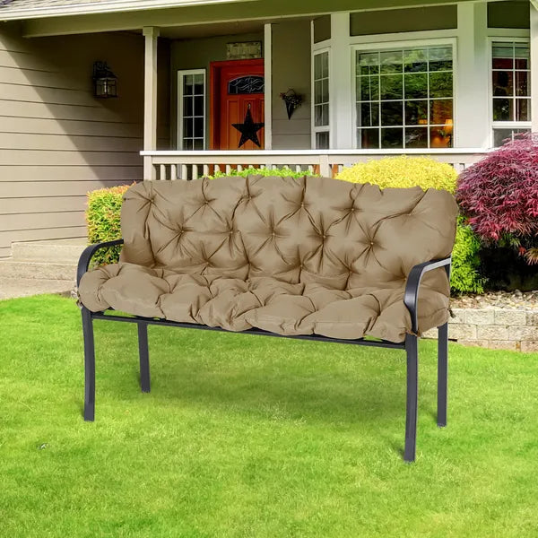 Outsunny Outdoor Bench Cushion Tufted 3-Seater Khaki for Swing Chair Patio Sofa - product image 10