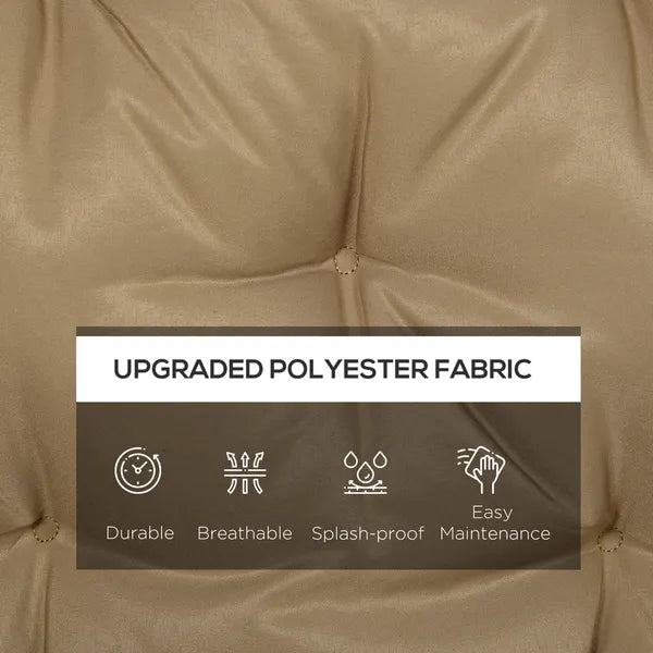 Outsunny Outdoor Bench Cushion Tufted 3-Seater Khaki for Swing Chair Patio Sofa - product image 5
