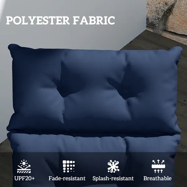 Outdoor Chaise Lounge Cushion, Tufted Thick Patio Lounge Chair Cushion with Ties, 74.8" x 22" x 4", Navy Blue - product image 4