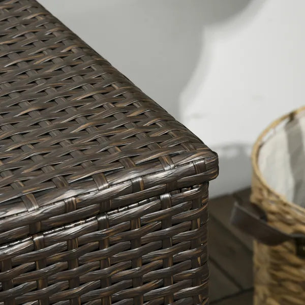 Outdoor PE Rattan Deck Box with Liner and Hydraulic Lift, Brown - product image 8