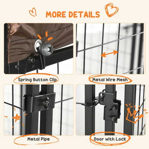 Outdoor Dog Kennel 9.3x4.6 Exercise Pen with UV Protection Canopy Water-resistant for Medium Large Dogs - product image 7