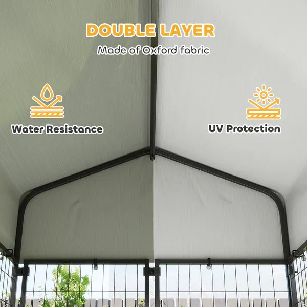 Outdoor Dog Kennel with Roof, 4' x 4' x 6' Heavy Duty Welded Wire Dog Playpen Enclosure with Escape-proof Lock - product image 4
