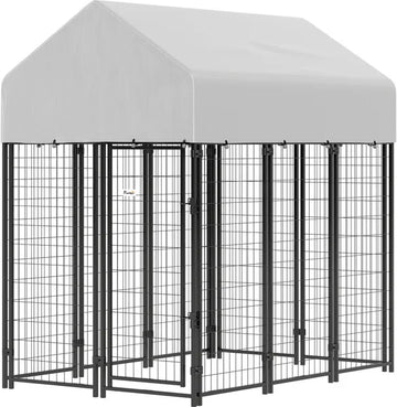 Outdoor Dog Kennel with Roof, 6' x 4' x 6' Heavy Duty Welded Wire Dog Playpen Enclosure with Escape-proof Lock - product image 1