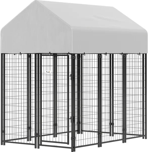 Outdoor Dog Kennel with Roof, 6' x 4' x 6' Heavy Duty Welded Wire Dog Playpen Enclosure with Escape-proof Lock - product image 1