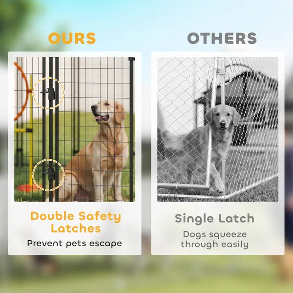 Outdoor Dog Kennel with Roof, 6' x 4' x 6' Heavy Duty Welded Wire Dog Playpen Enclosure with Escape-proof Lock - product image 9