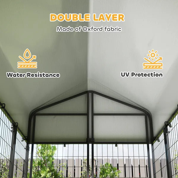 Outdoor Dog Kennel with Roof, 6' x 4' x 6' Heavy Duty Welded Wire Dog Playpen Enclosure with Escape-proof Lock - product image 5