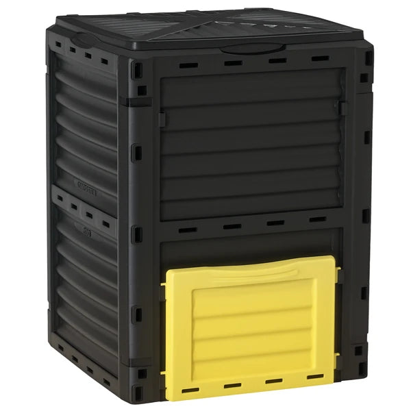 Outsunny Outdoor Garden Compost Bin 80 Gallon, Large Capacity Garden Composter for Fast Soil Fertilization, Easy Assembly, Yellow - product image 1