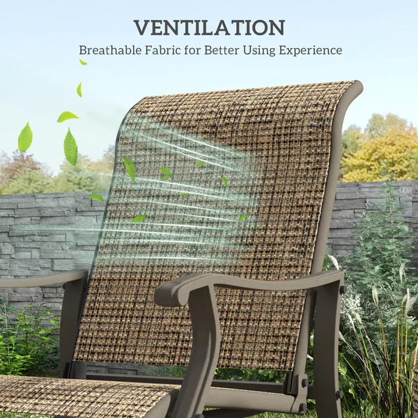 Outsunny Outdoor Glider Chair Patio Glider Swing Chair with Mesh Seat, Steel Frame for Backyard, Garden, Porch, Light Mixed Brown - product image 5