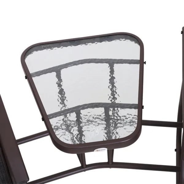 Outsunny Outdoor Glider Swing 2-Seat Independent Chairs Grey with Center Coffee Table - product image 8