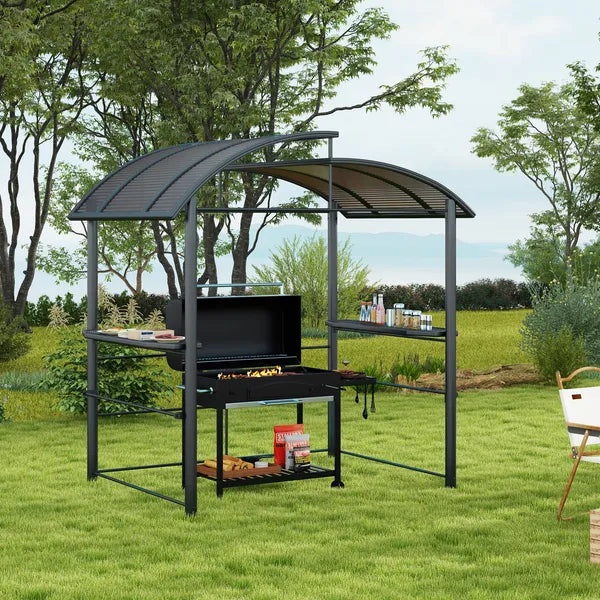 Outsunny Outdoor Grill Gazebo 8x5 with Vented PC Roof Side Shelves Canopy Shelter - product image 10
