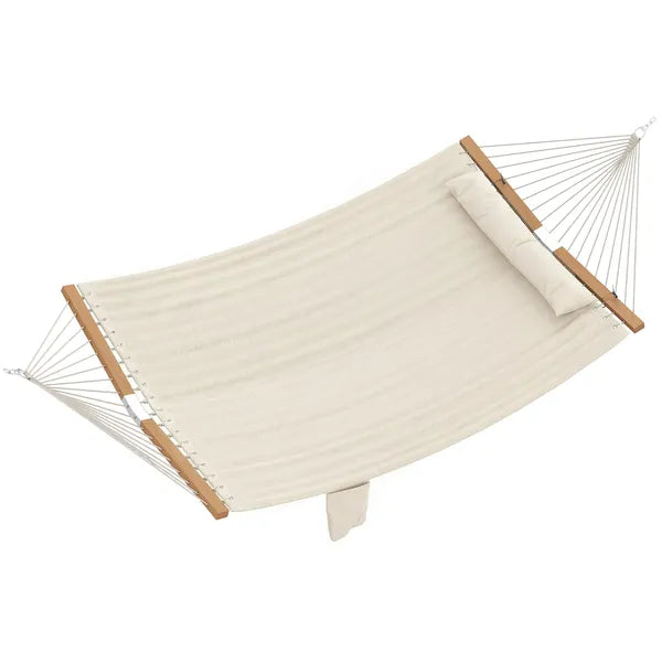 Outsunny Outdoor Hammock 2-Person, with Pillow and Pad, 440 lbs Capacity, Cream White - product image 11