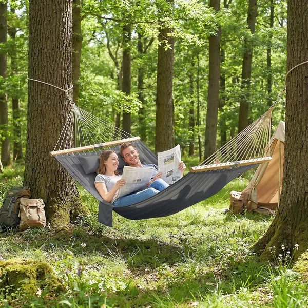 Outsunny Outdoor Hammock 2-Person, with Pillow and Pad, 440 lbs Capacity, Gray - product image 10