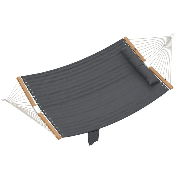 Outsunny Outdoor Hammock 2-Person, with Pillow and Pad, 440 lbs Capacity, Gray - product image 11