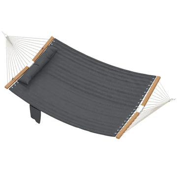 Outsunny Outdoor Hammock 2-Person, with Pillow and Pad, 440 lbs Capacity, Gray - product image 1