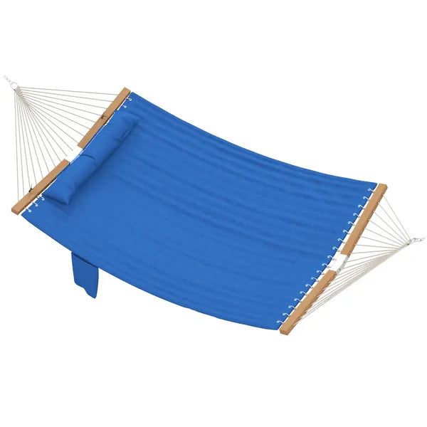 Outsunny Outdoor Hammock 2-Person, with Pillow and Pad, 440 lbs Capacity, Navy Blue - product image 1