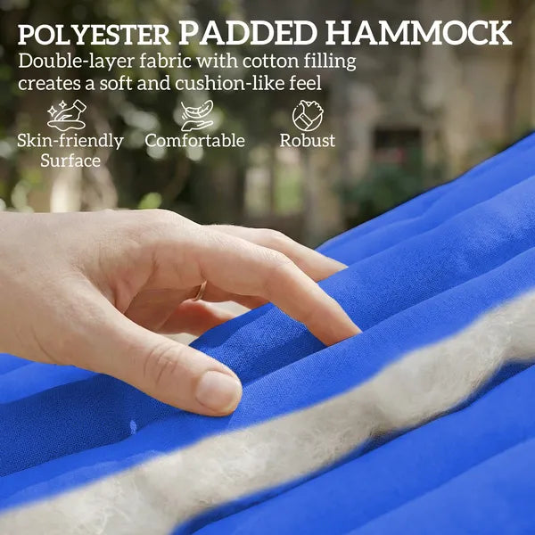 Outsunny Outdoor Hammock 2-Person, with Pillow and Pad, 440 lbs Capacity, Navy Blue - product image 4