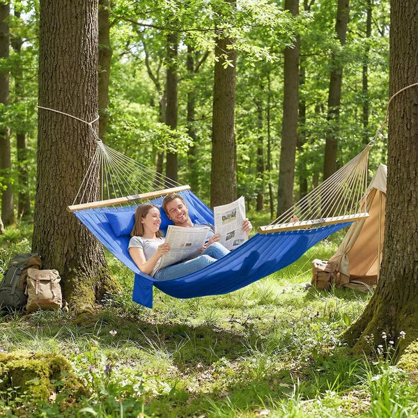 Outsunny Outdoor Hammock 2-Person, with Pillow and Pad, 440 lbs Capacity, Navy Blue - product image 10