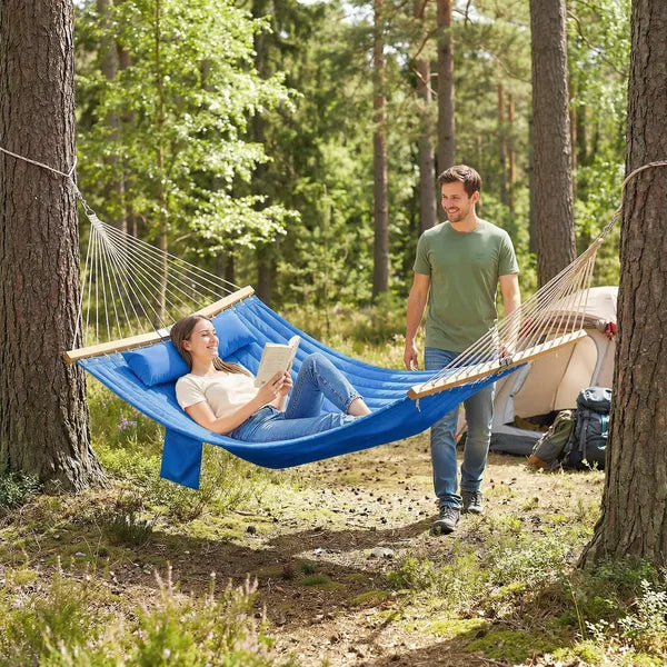 Outsunny Outdoor Hammock 2-Person, with Pillow and Pad, 440 lbs Capacity, Navy Blue - product image 8