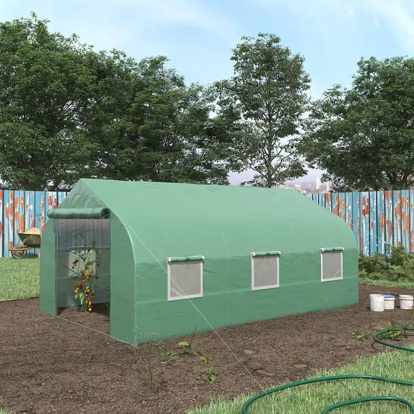 Outdoor High Tunnel Greenhouse, 11.5'x10'x6.5', Portable, with Windows, Deep Green - product image 2