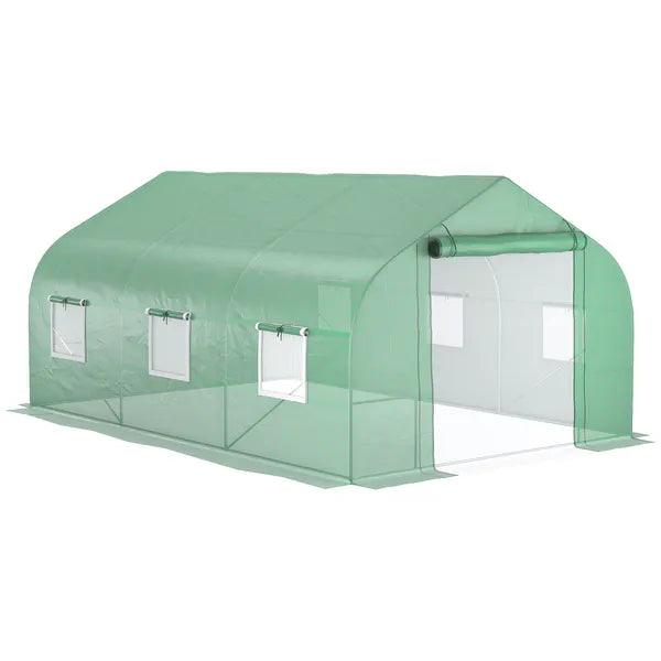Outdoor High Tunnel Greenhouse, 11.5'x10'x6.5', Portable, with Windows, Deep Green - product image 1