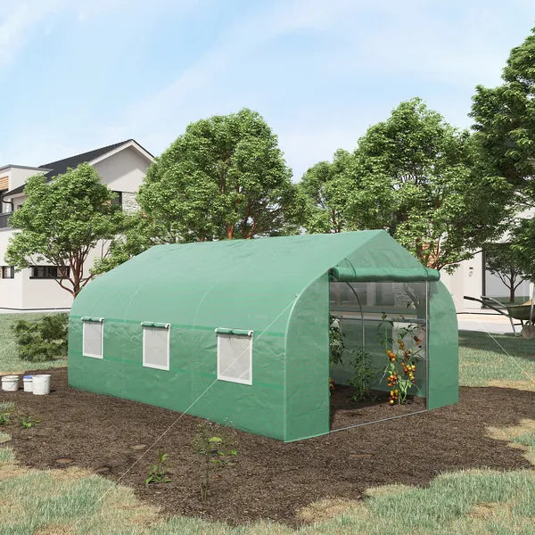 Outdoor High Tunnel Greenhouse, 11.5'x10'x6.5', Portable, with Windows, Deep Green - product image 10
